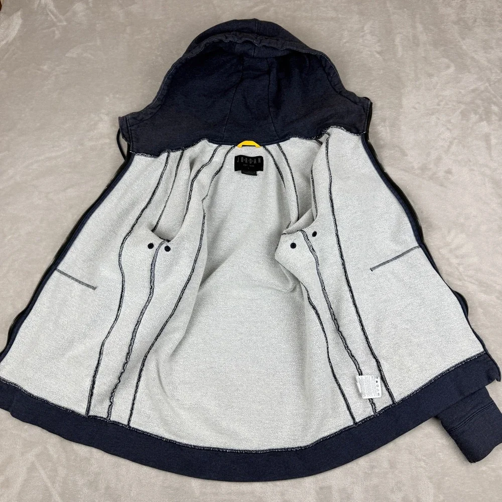 Jordan Marquette Golden Eagles Hoodie Mens L Navy Blue Full Zip Jumpman NCAA Y2K